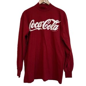 NWT Vtg ‘94 Red Coca-Cola Pullover Long Sleeve Shirt White Script Large